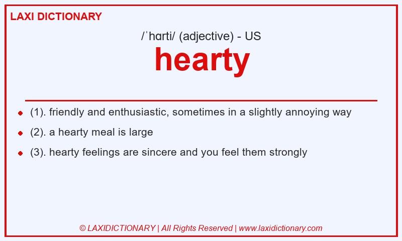 Definition hearty in American English