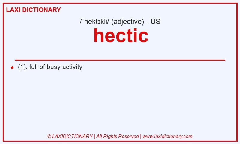 Definition hectic in American English