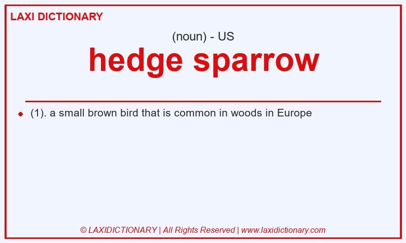Definition hedge sparrow in American English