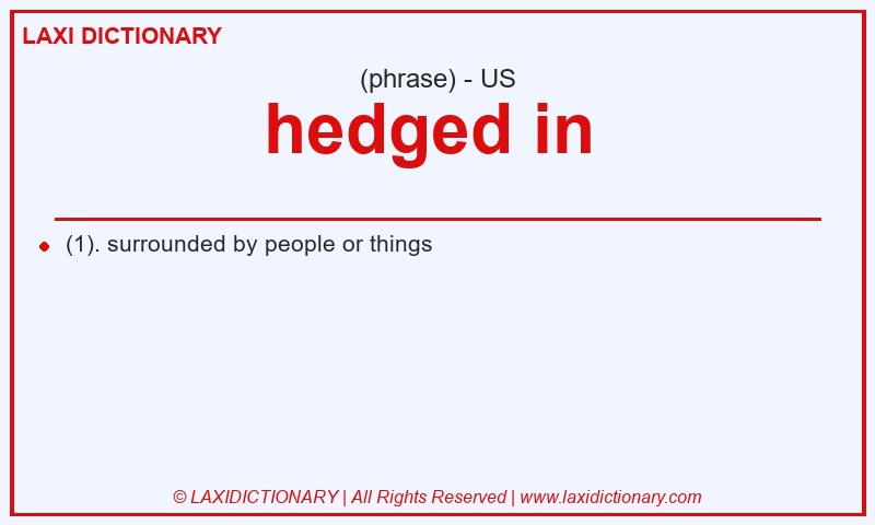 Definition hedged in in American English