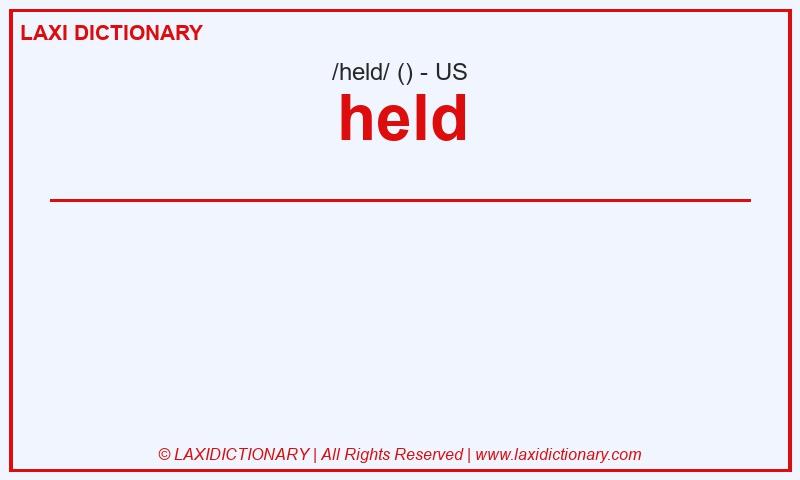 Definition held in American English