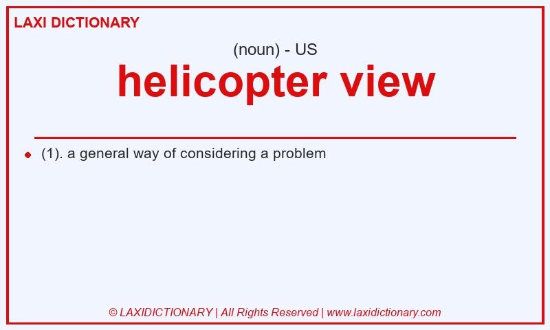 Definition helicopter view in American English