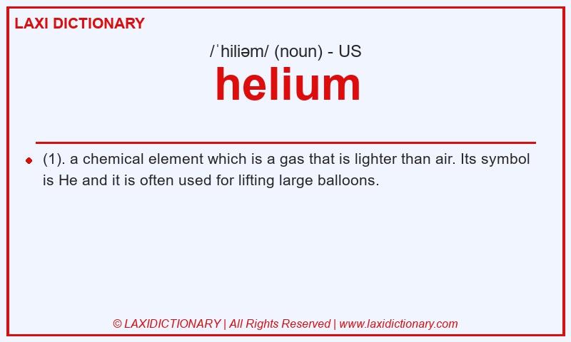 Definition helium in American English