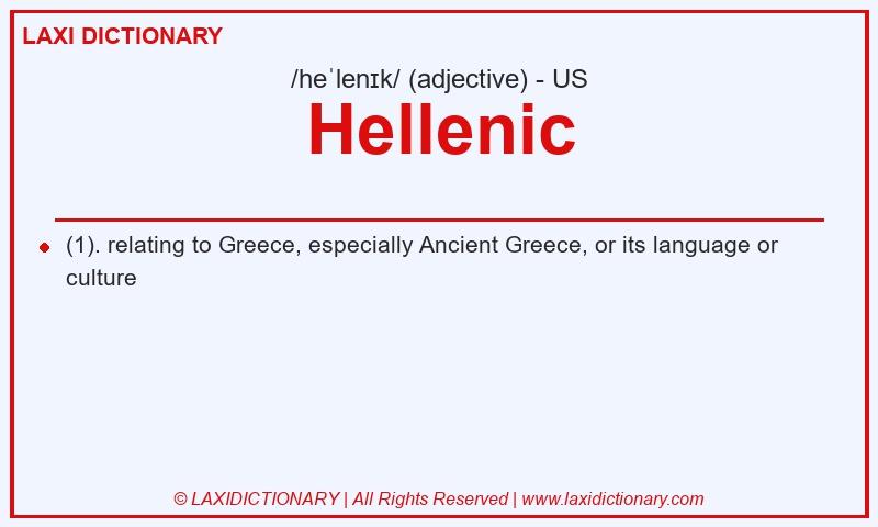 Definition Hellenic in American English