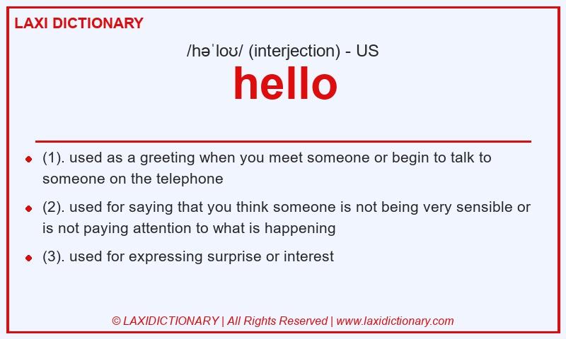 Definition hello in American English