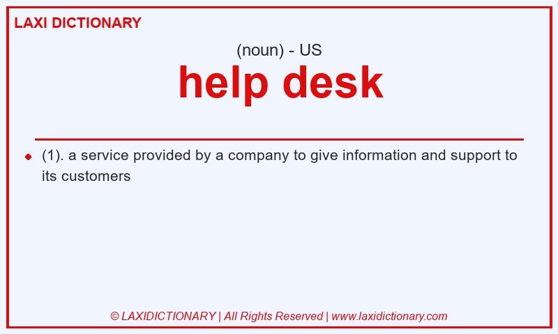 Definition help desk in American English