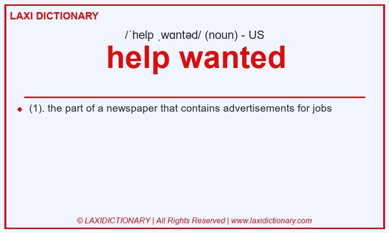 Definition help wanted in American English