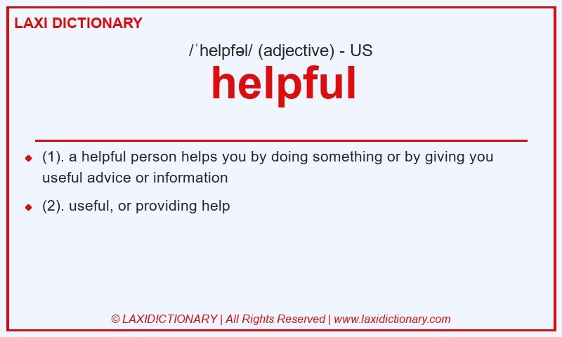 Definition helpful in American English