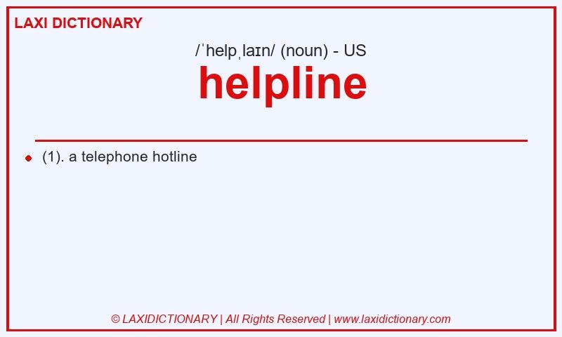 Definition helpline in American English