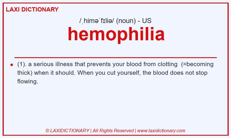 Definition hemophilia in American English