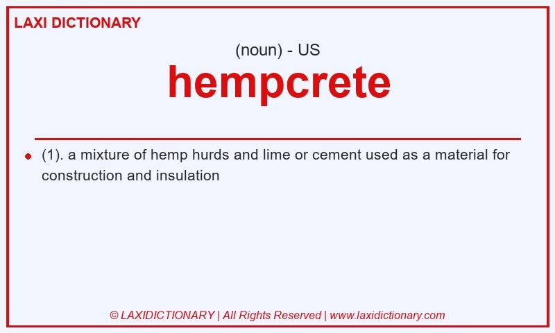Definition hempcrete in American English