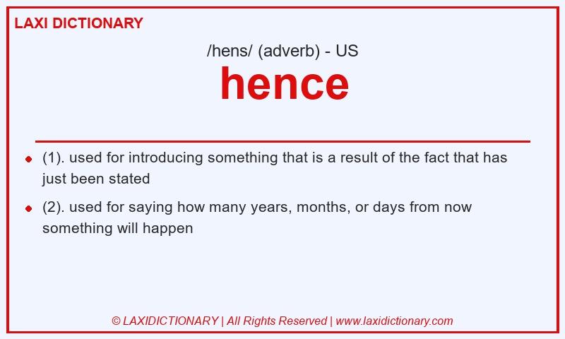 Definition hence in American English