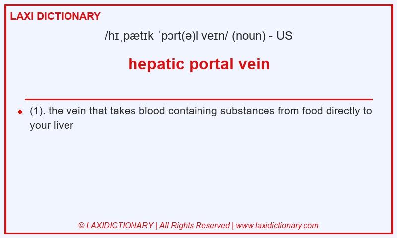 Definition hepatic portal vein in American English