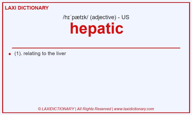 Definition hepatic in American English