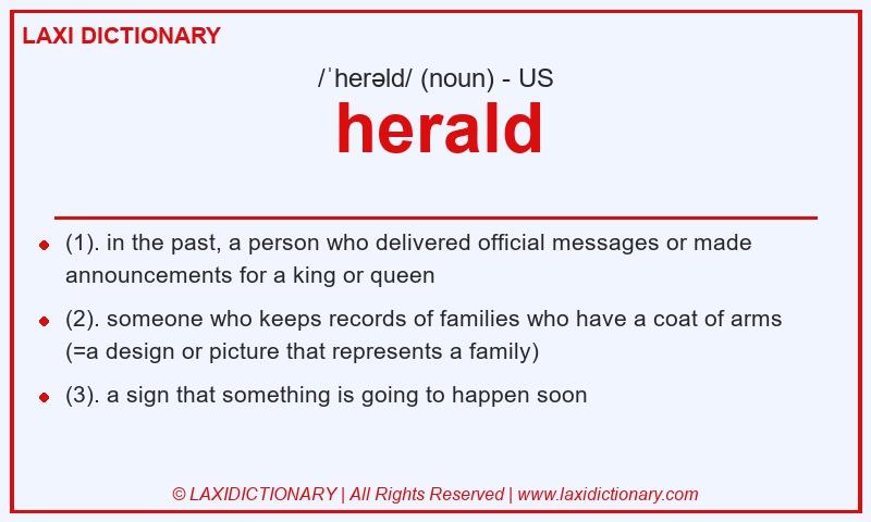 Definition herald in American English