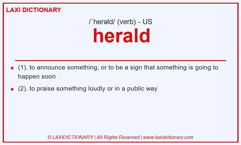 Definition herald in American English