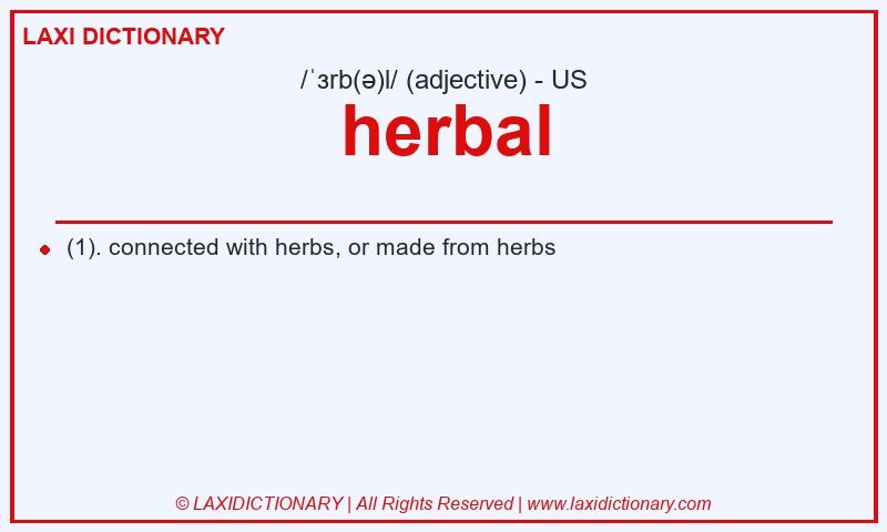 Definition herbal in American English