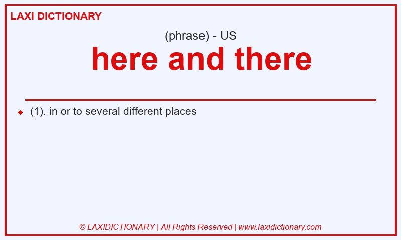Definition here and there in American English