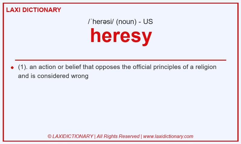 Definition heresy in American English
