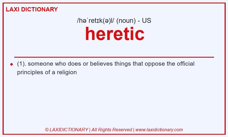 Definition heretic in American English