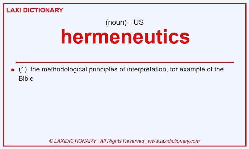 Definition hermeneutics in American English