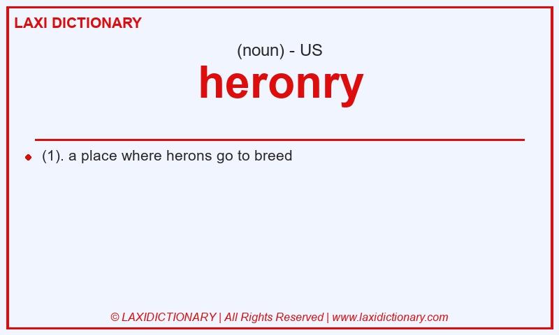 Definition heronry in American English