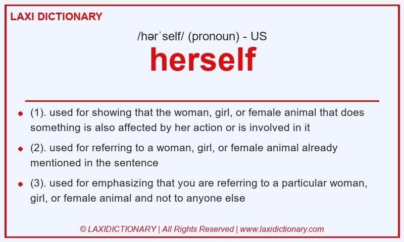 Definition herself in American English
