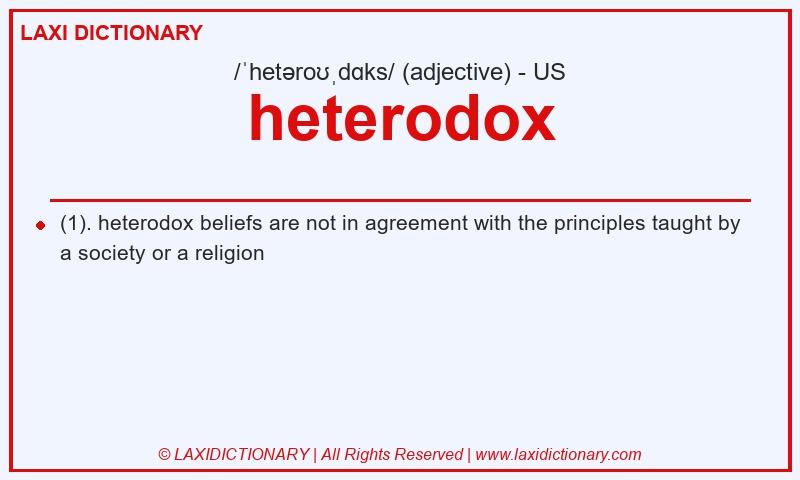Definition heterodox in American English