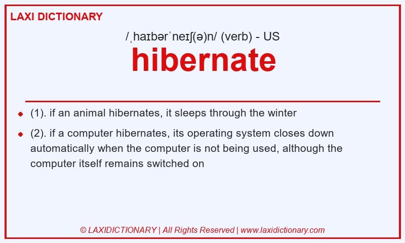 Definition hibernate in American English