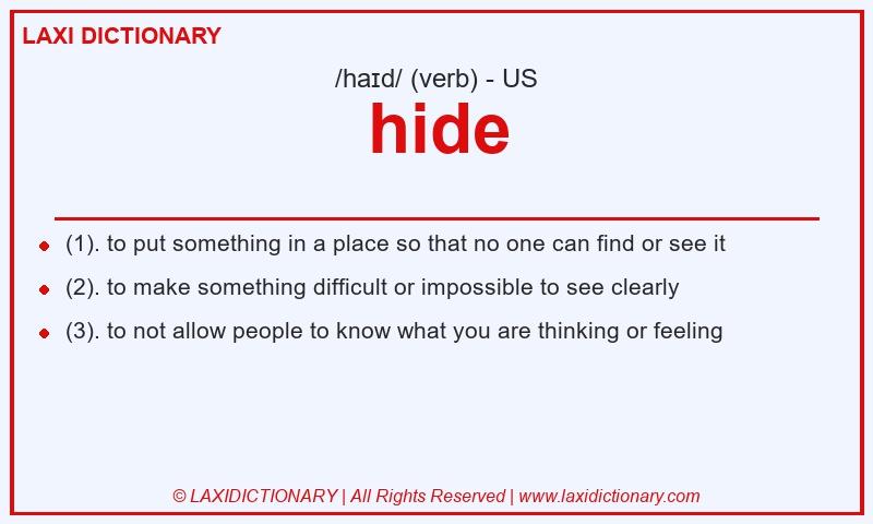Definition hide in American English