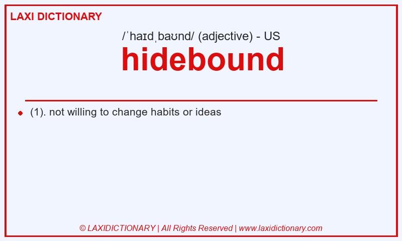 Definition hidebound in American English