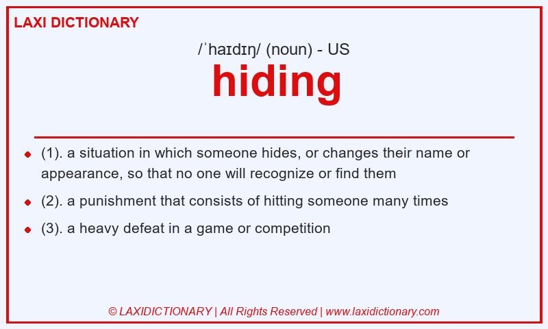 Definition hiding in American English