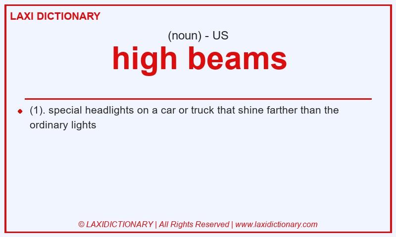 Definition high beams in American English