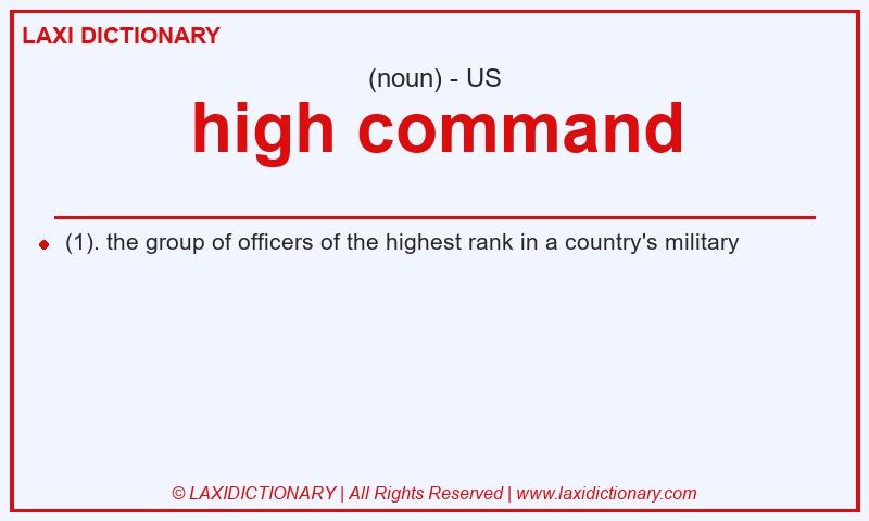 Definition high command in American English