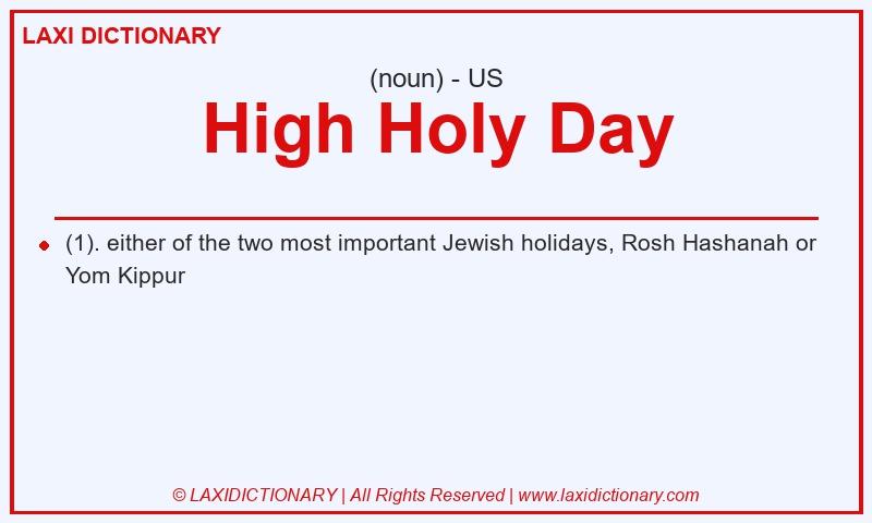 Definition High Holy Day in American English