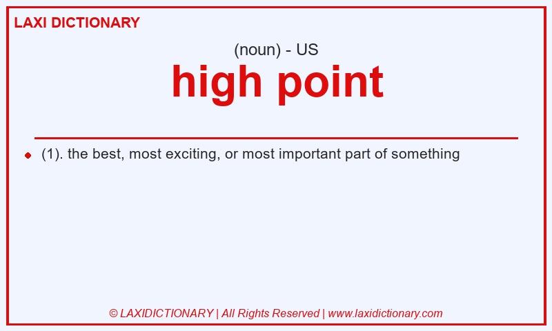 Definition high point in American English