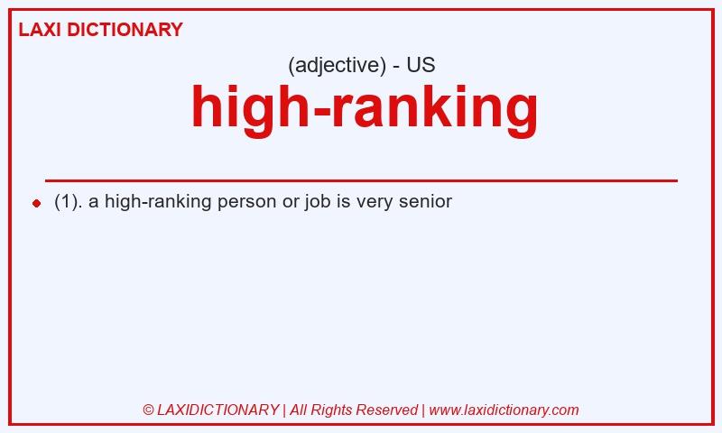 Definition high-ranking in American English