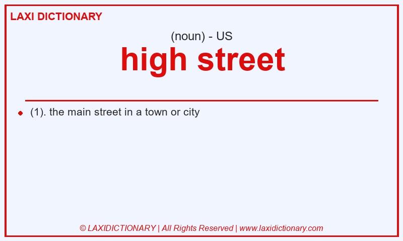 Definition high street in American English