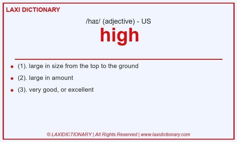 Definition high in American English