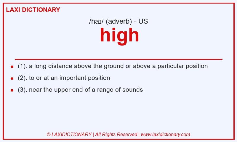Definition high in American English