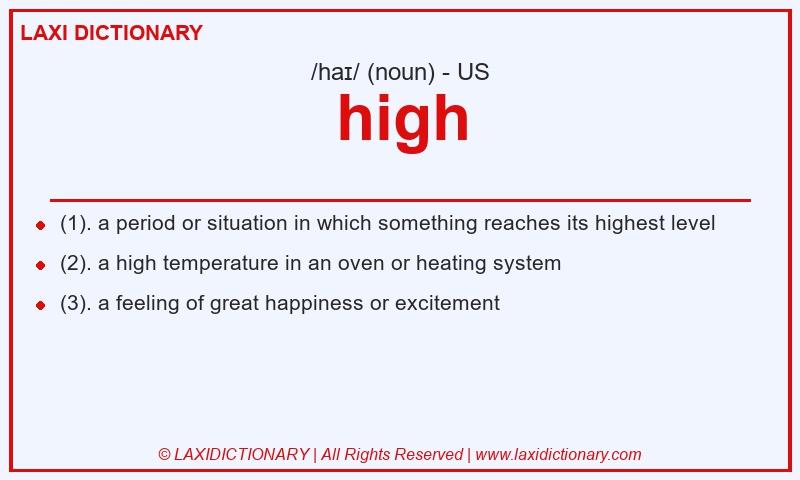Definition high in American English