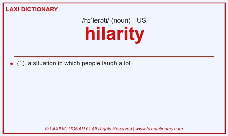 Definition hilarity in American English