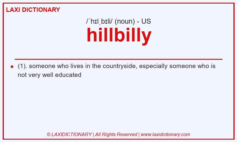 Definition hillbilly in American English