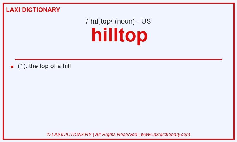 Definition hilltop in American English
