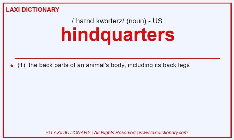 Definition hindquarters in American English