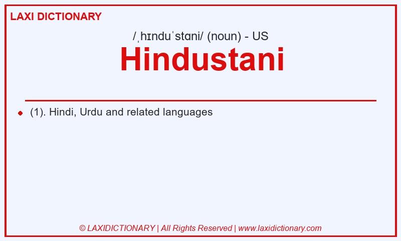 Definition Hindustani in American English