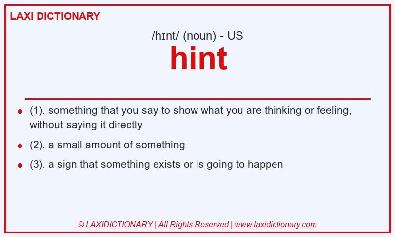 Definition hint in American English