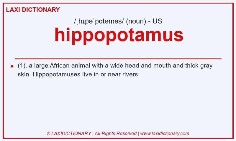 Definition hippopotamus in American English