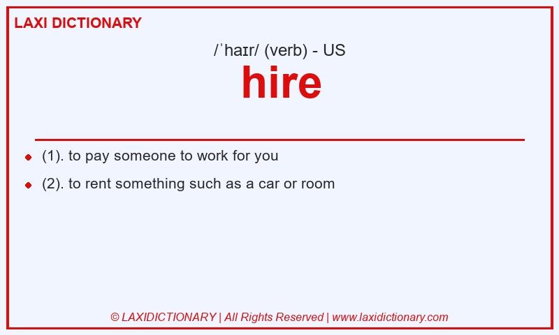 Definition hire in American English