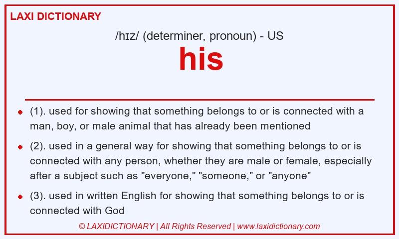 Definition his in American English